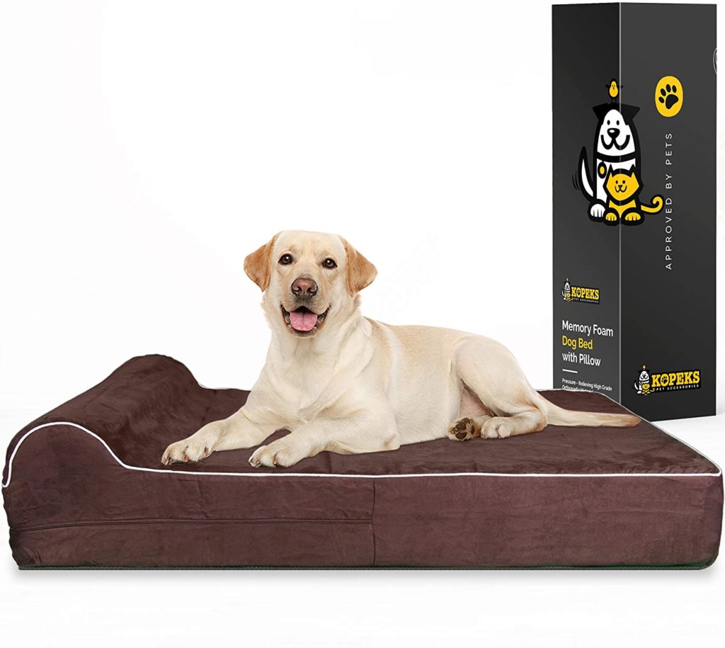 KOPEKS Orthopedic Memory Foam Dog Bed for Large Dogs