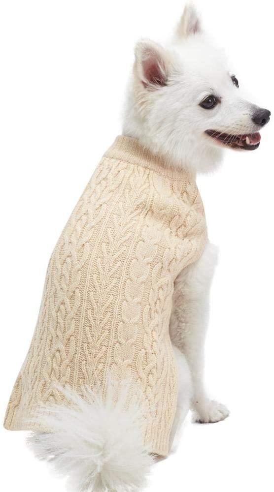 Blueberry Pet Classic Cable Knit Pullover Dog Sweater